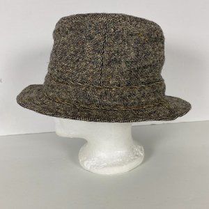 Vintage Donegal Handwoven Tweed Bucket Hat Fedora Donegal County Ireland Wool